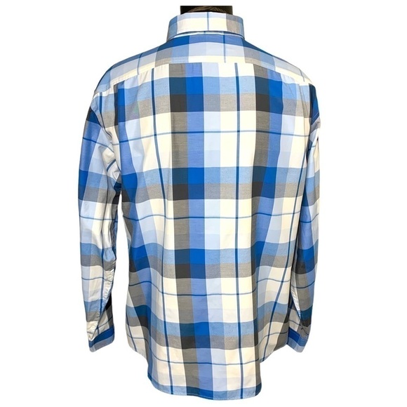 Eddie Bauer Blue White Plaid Active Casual Button Down Shirt Long Sleeves Sz 2XL - Picture 3 of 15